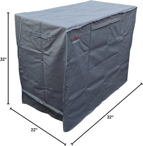BroilPro Accessories 80-100 43L 22W 32H inch-Grey Waterproof Qt Rolling Cooler Cart Cover Fits Most Patio Ice Chest