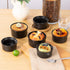 Yachi Ramekins Black, 4 oz 6 Pieces Ceramic Baking Ramekin Set for Sauces, Dipping, Onion Soup, Lava Cake