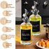 Set Olive Oil Dispenser Bottle with Bamboo Tray, GIXSEGIE Oil and Vinegar Dispenser w.Metal Pour Spout, Coffee Syrup