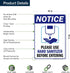 10"x14" Please Use Hand Sanitizer Before Entering Sign, Polyethylene, Fade Resistance, Indoor/Outdoor Use, USA MADE By