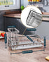 Consumest Sink Caddy, Kitchen Sponge Holder + Dish Brush Holder with Drip Tray for Countertop, Stainless Steel Rustproof