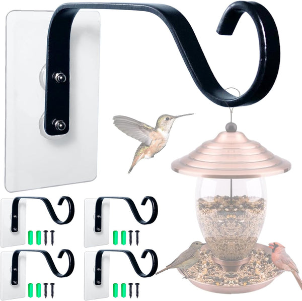 PeakBlen 4 Pcs Window Bird Feeder Hook- Bird Feeder Hanger for Heavy Outdoors