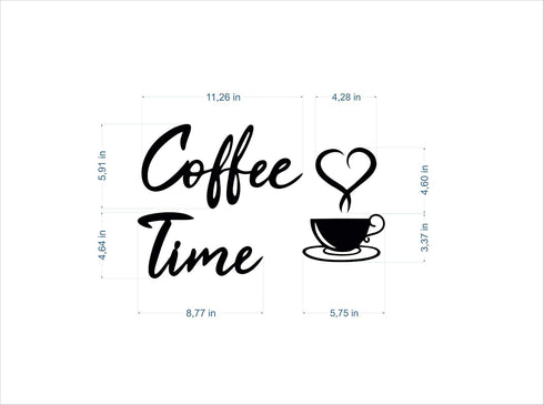 4eN Modern Coffee Time Wall Art & Sign Set - 4 Pieces Wooden MDF for Kitchen & Cafe