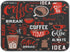 Coffee Theme Dish Drying Mat 18 x 24 Inch, Absorbent Microfiber Pad for Kitchen Counter, Drainer Mat for Dishes