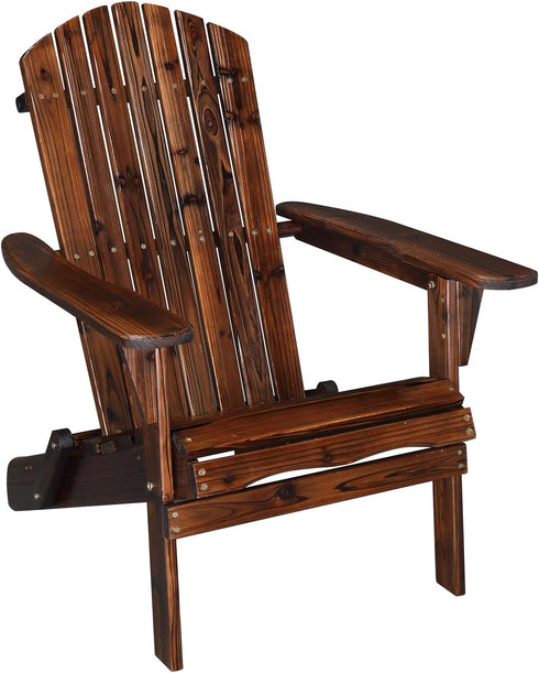 VINGLI Folding Adirondack Chair, Wood Adirondack Chairs for Outdoor, Foldable Fire Pit