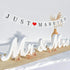 VIOPVERY Large White Mr and Mrs Sign for Wedding Table, Wooden Letters with Just Married Banner