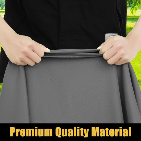 Smiry Waterproof Rectangle Picnic Table Cloth, Elastic Fitted Tablecloth for 8 Foot Tables, Washable Polyester (Grey,