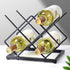 Countertop Wine Rack - 5 Bottle Freestanding Modern Gold Metal Small Wine Holder for Cabinet, Pantry