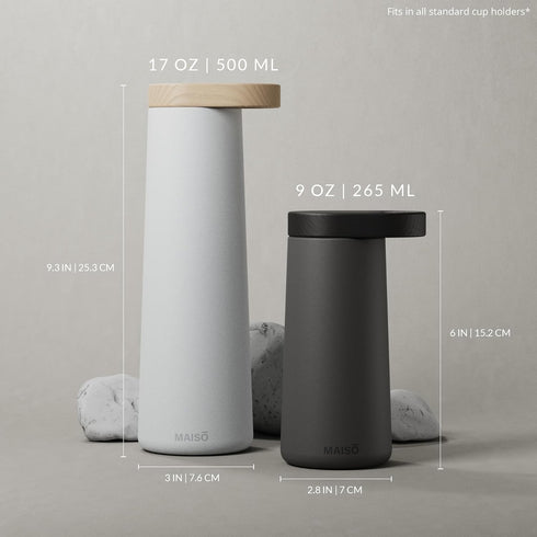 Dark Oak 9oz Bottle - Premium Insulated Stainless Steel, Cold 24hrs, Hot 12hrs, Designed For Your Home
