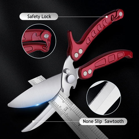 DRAGON RIOT Heavy Duty Poultry Shears - A Must Have Kitchen Shears for Chicken and Meat Cutting - Dishwasher Safe