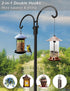 5 60 Inch Hummingbird 1 Pack Outdoor Double Shepherds Hook with Prong Base, Adjustable Heavy Duty Two Sided Bird Feeder