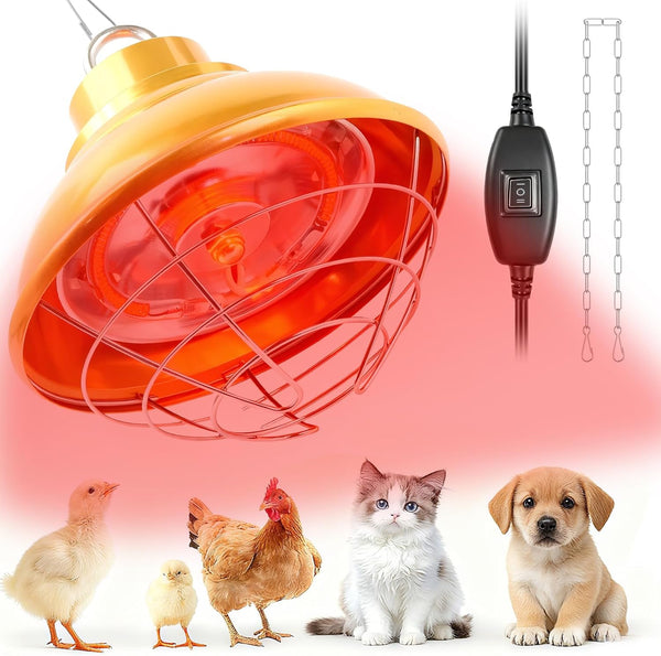 Chicken Heat Lamp Carbon Fiber Tube Brooder Heater Lamps for Chicks,Adjustable 2