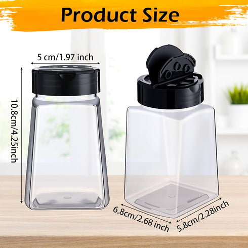 30 Pack Powders(Cuboid,9.3 oz) Mimorou Plastic Spice Jars with Shaker Lids Clear Seasoning Containers Spice Bottles