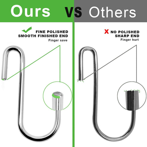 Pack of 10 Heavy Duty S-Shape Hooks, Stainless Steel 2.4" Pan Pot Holder Rack Hooks for Kitchenware