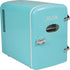 RCA RMIS129-BLUE Mini Retro Beverage Refrigerator, 6 Can Capacity, Blue, 0.14 cubic feet