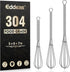 Small Stainless Steel Whisk, Mini Wire Whisk Set of 3, 5in, 6in & 7in for Whisking, Beating, Mixing