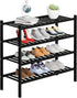 4 Tier Bamboo Shoe Rack Storage Organizer for Closet, Multifunctional Stackable Free