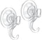 VIS'V Suction Cup Hooks, Small Heavy Duty Shower Suction Hooks, Removable and Reusable, Clear, 2 Pcs