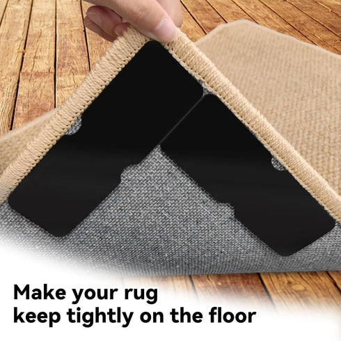 Non Slip Carpet Grippers, Reusable Washable Double Sided Tape Pads for Area Rugs, 16Pcs