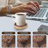 Cewiru Set 6 4.3" Wood Coasters of with Holder, Cup Mat for Drinks, Absorbent Coasters with Felt Insert for Coffee