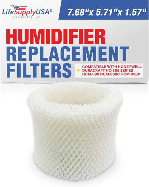 LifeSupplyUSA Humidifier Filter Replacement Wick Filter C for Honeywell Duracraft HC-888 Series