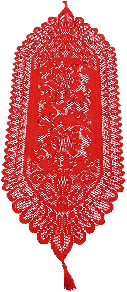 13 35 Inch mookaitedecor Lace Table Runner for Wedding Party Coffee Table Decor Red, x