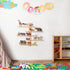 Panalo 16 inches 2 Wooden Floating Shelves for Wall, Small Wood Display Shelves Rack for Collectibles-Figures, Mini