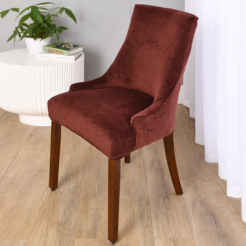 2 Pack MIFXIN Wingback Side Chair Cover Dining Chair Slipcover Velvet Stretch Sloping Armchair Accent Chair Protector