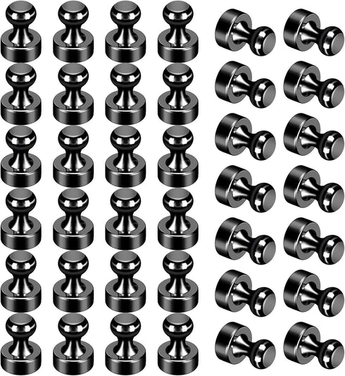 36Pack Refrigerator Magnets, Black Fridge Magnets for Whiteboard, Strong Small Metal Magnets for Kitchen Office