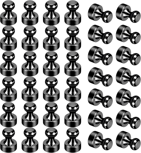 36Pack Refrigerator Magnets, Black Fridge Magnets for Whiteboard, Strong Small Metal Magnets for Kitchen Office