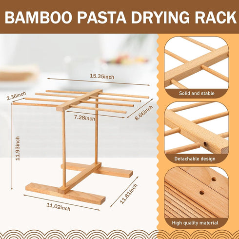 9 Set 1 1 1 1 1 1 3 Baderke Pcs Pasta Making Tool Include Bamboo Drying Rack Ravioli Press Gnocchi Board Cutter Rolling