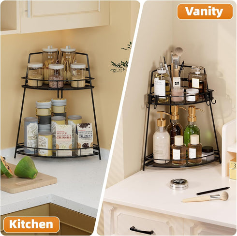 2 Counter Countertop VITVITI Tier Corner Bathroom Organizer, Metal Bathroom Organizer Shelf Storage, Bath Room Sink