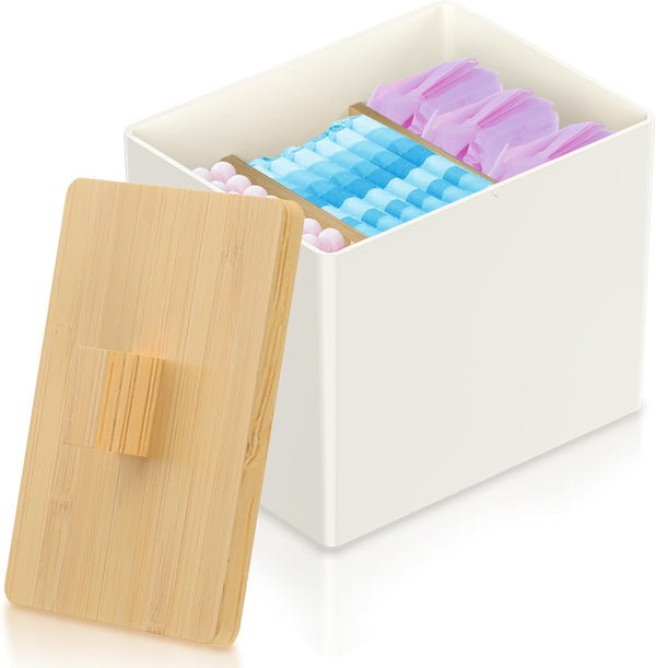 The Flow Box Co. Feminine Care Product Organizer - Tampon Holder and Pad Case for Bathroom