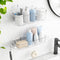 TZAMLI Clear Shower Caddy, Adhesive Shower Organizer Rustproof Shelf with Razor Holder