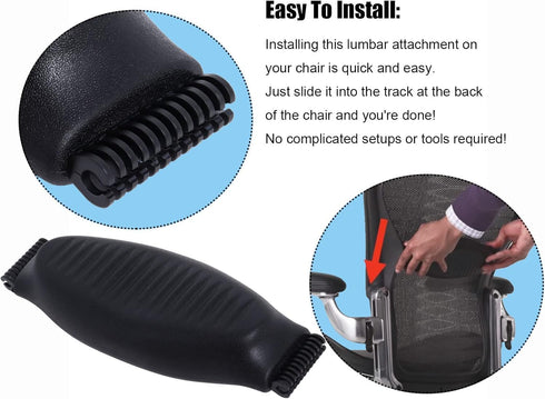 Lumbar Support Pad Replacement for Herman Miller Classic Aeron Chair - Size B: Medium,Black by Ketofa