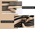 Black and Khaki Striped Outdoor Rug 24"x35", Cotton Hand-Woven Foldable Mat, Washable Reversible Door Mats for Entryway