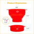 POPCO Microwave Popcorn Bowl - Silicone Snack Popper with Handles, Collapsible Design, Dishwasher Safe (Red)