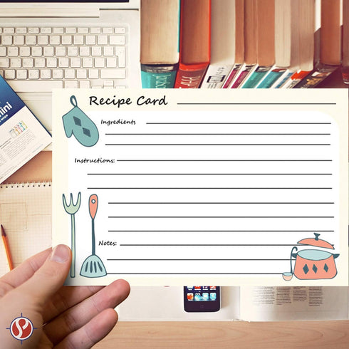 Premium Homey Kitchen Recipe Cards – Double Sided | 100Lb Cover Stock | 4" x 6" | 50 per Pack