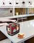 Farmhouse Cartoon Fat Chef 4 Slice Toaster Cover, Retro Black White Plaid Polyester Dust Protection