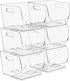 Sorbus Stackable Storage Bins Open Front, Clear Stackable Storage Bins, Pantry Bins