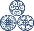 Silicone Trivet Mat Set of 3 - Navy Blue Hot Pot Holder & Non-Slip Heat Resistant Kitchen Trivets