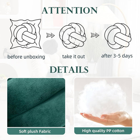 Short Plush Knot Ball Pillow - Waist Cushion for Home Decoration, Plush Throw Pillow for Sofa, Car, Office