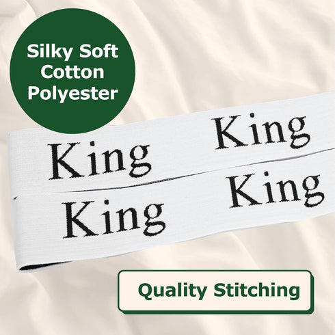 Bed Sheet Organizer and Storage Size Label Bands for Linen Closet Organization - King 2PCs Pack | White