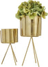 Set 2 12", 9"H, CosmoLiving by Cosmopolitan Metal Indoor Outdoor Planter Small Small Planter Pot with Removable Stand