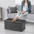 30 Inches 15" 30" 15" LEMY Folding Ottoman Storage Bench, Foot Rest Stool with Wooden Divider&Large Storage Space
