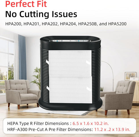APPLIANCEMATES HPA200 Replacement Filters for Honeywell HPA200 Series Air Purifier, 4 HEPA & 8 Carbon Filters