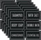 Segbeauty 36PCS Black Waterproof Labels, Self-Adhesive Bathroom Organizing Stickers for Shampoo and Body Soap