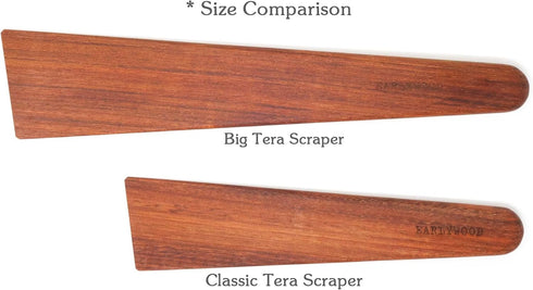 Earlywood 13 inch Multi-Purpose Handmade Wood Cooking Utensil - Egg Turner, Cast Iron Scraper