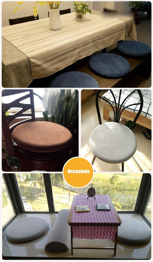 Sigmat Memory Foam Seat Cushion, Anti-slip Soft Round Stool Cushion, Chair Pad 16 Inch, Camel