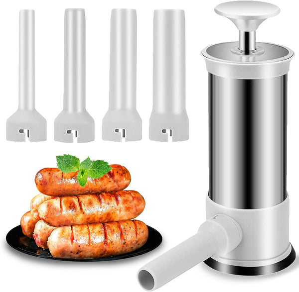 Sausage Stuffer with 4 Different Inches Stuffing Tubes, Manual Sausage Maker, Homemade
